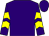 Purple, yellow chevrons on sleeves