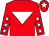 Red, white inverted triangle, red sleeves, white stars, red cap, white star