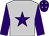 Silver, purple star, sleeves and cap, silver stars