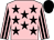 Pink, black stars, striped sleeves, black cap