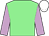 light green, lilac sleeves, white cap