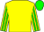 Yellow body, yellow arms, green striped, green cap