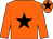 Orange, black star and star on cap