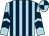 Light blue and dark blue stripes, chevrons on sleeves, quartered cap