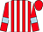 Red and white stripes, red sleeves, light blue armlets, red cap