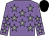 Mauve body, grey stars, mauve arms, grey stars, black cap