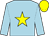 Light blue, yellow star and cap