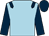 Light blue, dark blue epaulettes, dark blue arms, dark blue cap