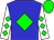 Big-blue body, green diamond, white arms, green diamonds, green cap