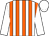 White and orange stripes, white sleeves and cap