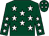 Dark green, white stars