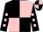Black and pink (quartered), black sleeves, pink spots