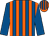 Royal blue and orange stripes, royal blue sleeves, orange and royal blue striped cap