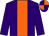 Purple, orange stripe, quartered cap