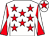 White, red stars, diabolo on sleeves and star on cap