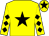 Yellow, black star, diamonds on sleeves, yellow cap, black star