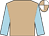 Tan, light blue sleeves, tan and white quartered cap