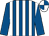 Royal blue & white stripes, royal blue sleeves, quartered cap