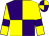 Yellow & purple quartered, purple armlet, quartered cap