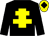 Black, yellow cross of lorraine, yellow cap, black diamond