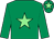 Emerald green, light green star and star on cap