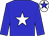 Big-blue body, white star, big-blue arms, white cap, big-blue star