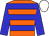 Orange body, big-blue hooped, big-blue arms, white cap