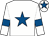 White, royal blue star, armlets and star on cap