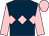 Dark blue, pink triple diamond, sleeves and cap