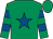 Emerald green, royal blue star, hooped sleeves