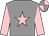 Grey, pink star & sleeves, pink & grey quartered cap