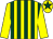 Yellow & dark green stripes, yellow sleeves, yellow cap, dark green star