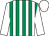 White and emerald green stripes, White sleeves and cap