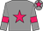 Grey body, rose star, grey arms, rose armlets, grey cap, rose star