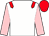 White, red epaulettes, pink arms, red cap