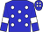 Blue, white spots, white armlets on sleeves