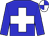 Blue, white cross, blue arms, white cap, blue quarters