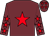Garnet body, red star, garnet arms, red stars, garnet cap, red stars