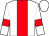 White, red stripe, red armlets on sleeves, white cap