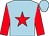 light blue, red star and sleeves
