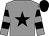grey, black star, hooped sleeves, black cap