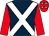 Dark blue, white cross belts, red sleeves, red cap, white stars