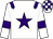 white, purple star, purple epaulets and armlets, checked cap