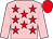 Pink, red stars, pink sleeves, red cap