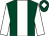 Dark green, white stripe, sleeves and diamond on cap