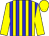 Yellow body, big-blue striped, yellow arms, yellow cap