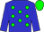 Big-blue body, green spots, big-blue arms, green cap