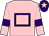 Pink body, purple hollow box, pink arms, purple armlets, purple cap, pink star