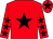 Red body, black star, red arms, black stars, red cap, black star