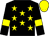 Black, yellow stars, armlets and cap